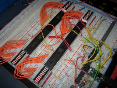 32 processors (cogs) of a 4 propeller system running (no interpropeller connections yet)